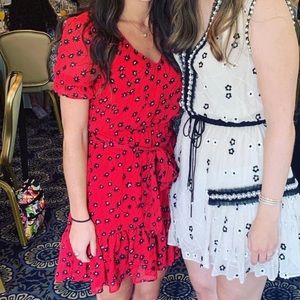 Red floral dress